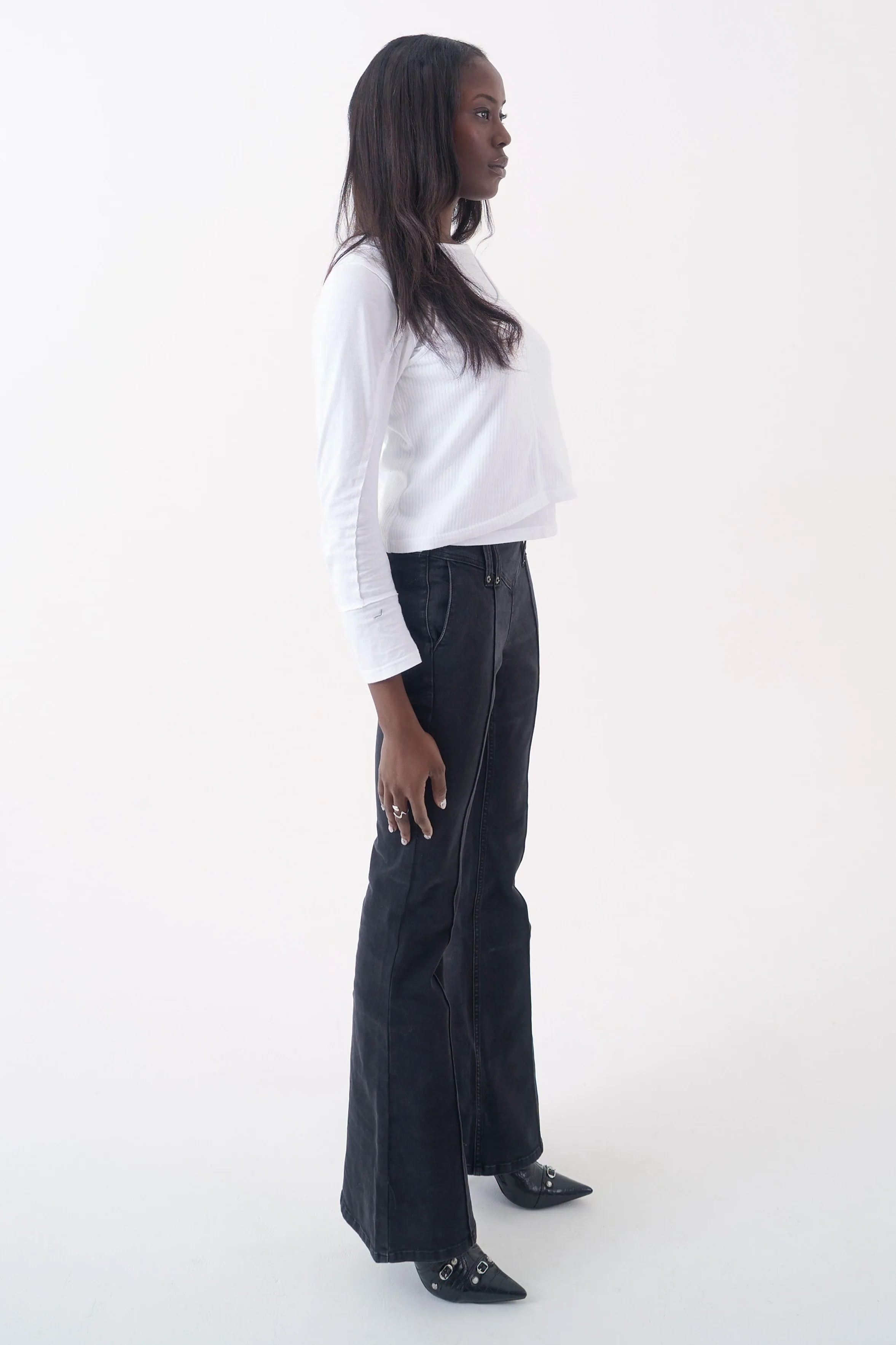 Alter Black Seam Bootcut Flare Jeans - Image 4