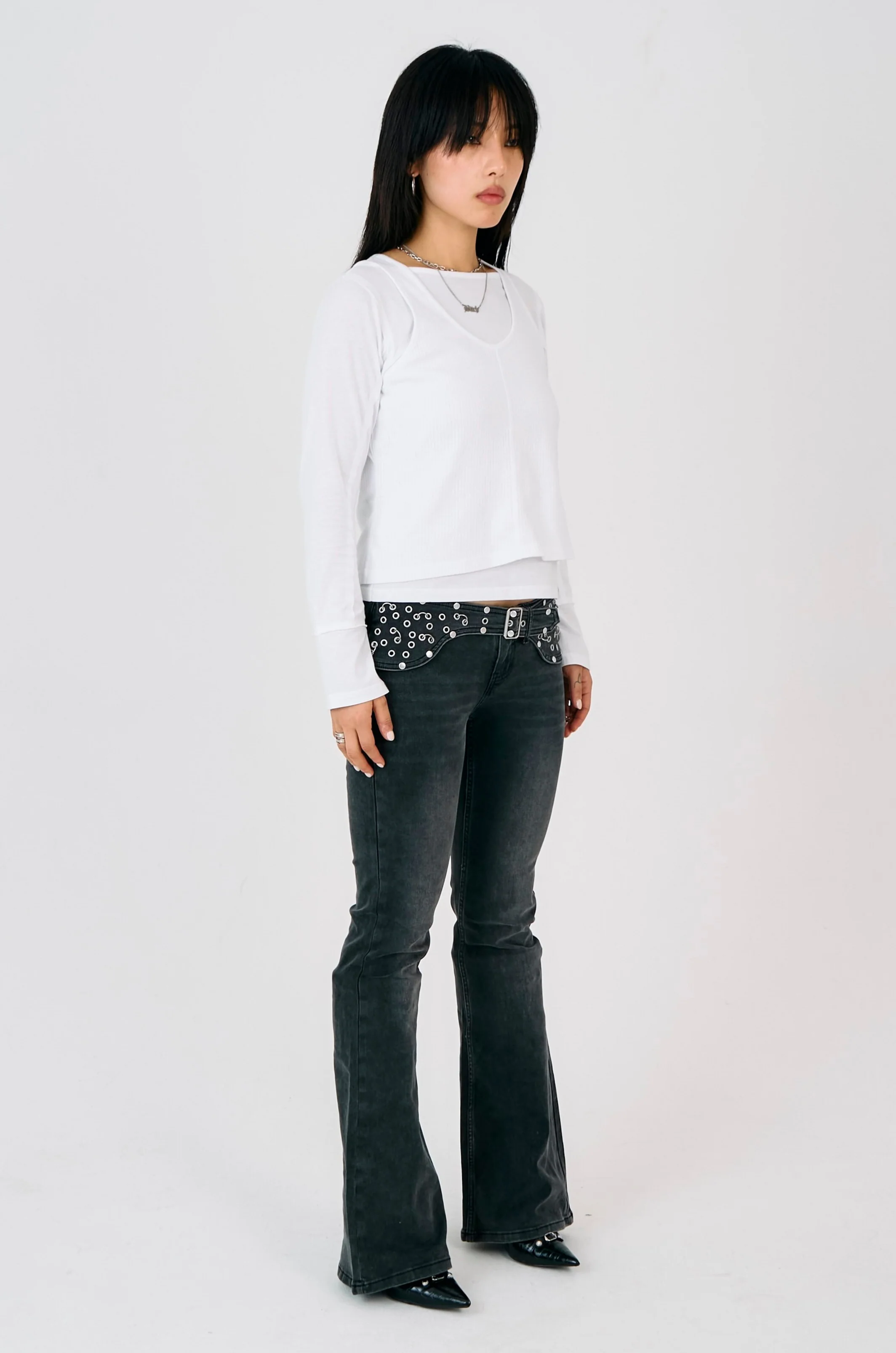 Charlotte Washed Black Bootcut Flare Jeans - Image 5