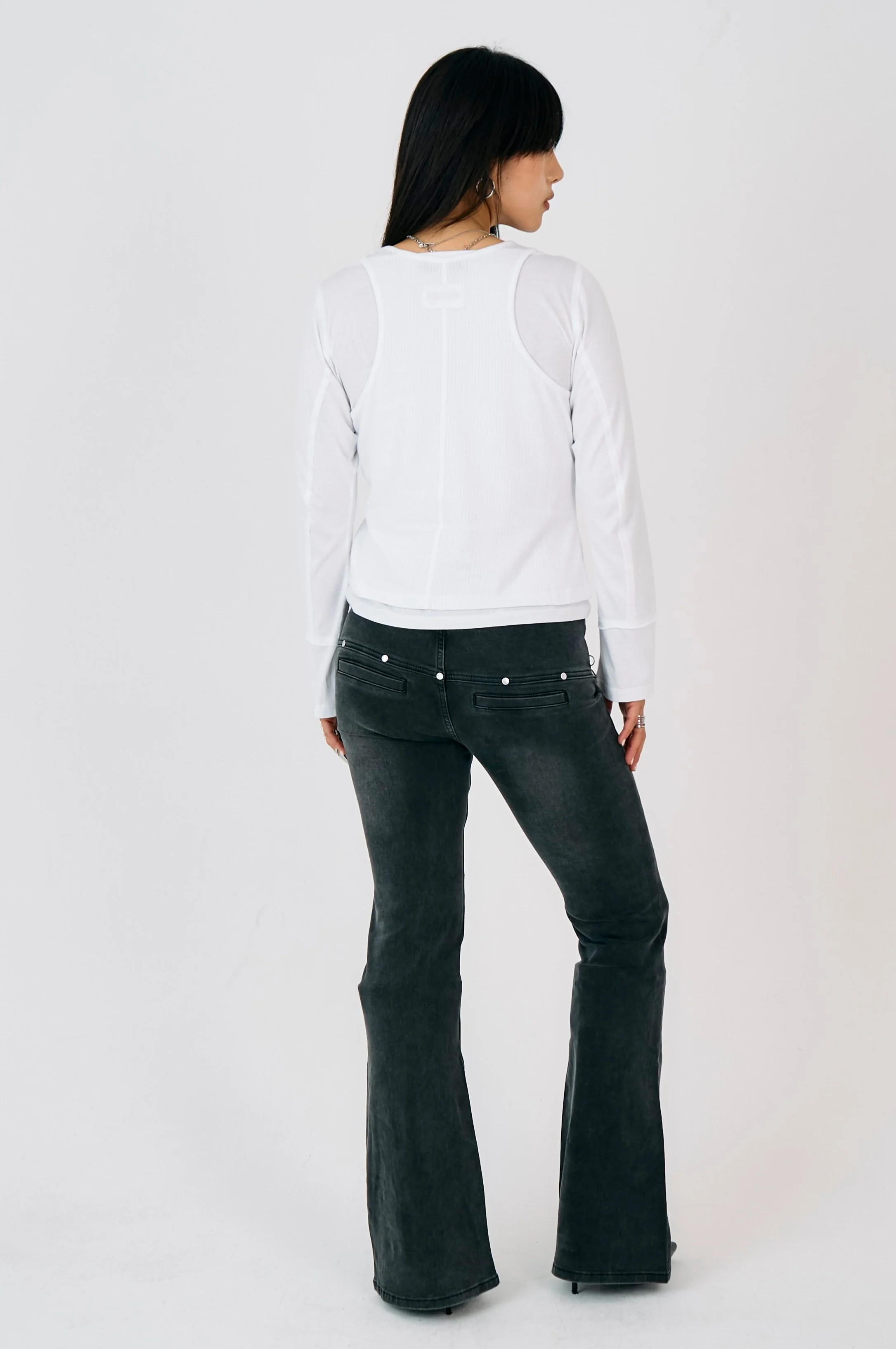 Charlotte Washed Black Bootcut Flare Jeans - Image 6