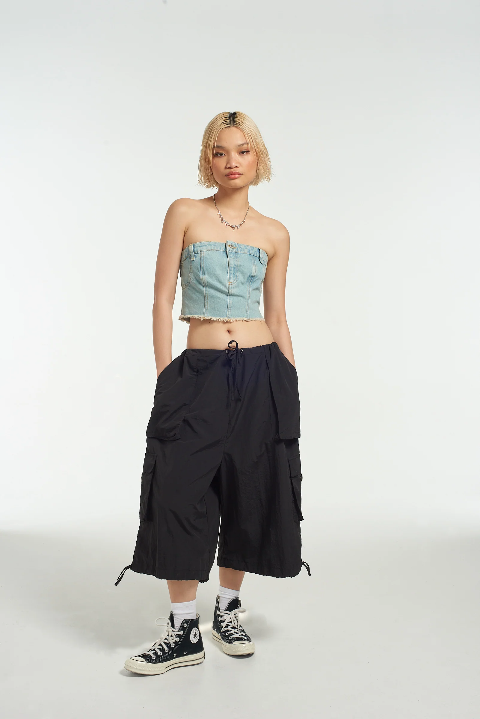 Roxy Denim Corset Top Blue - Image 3