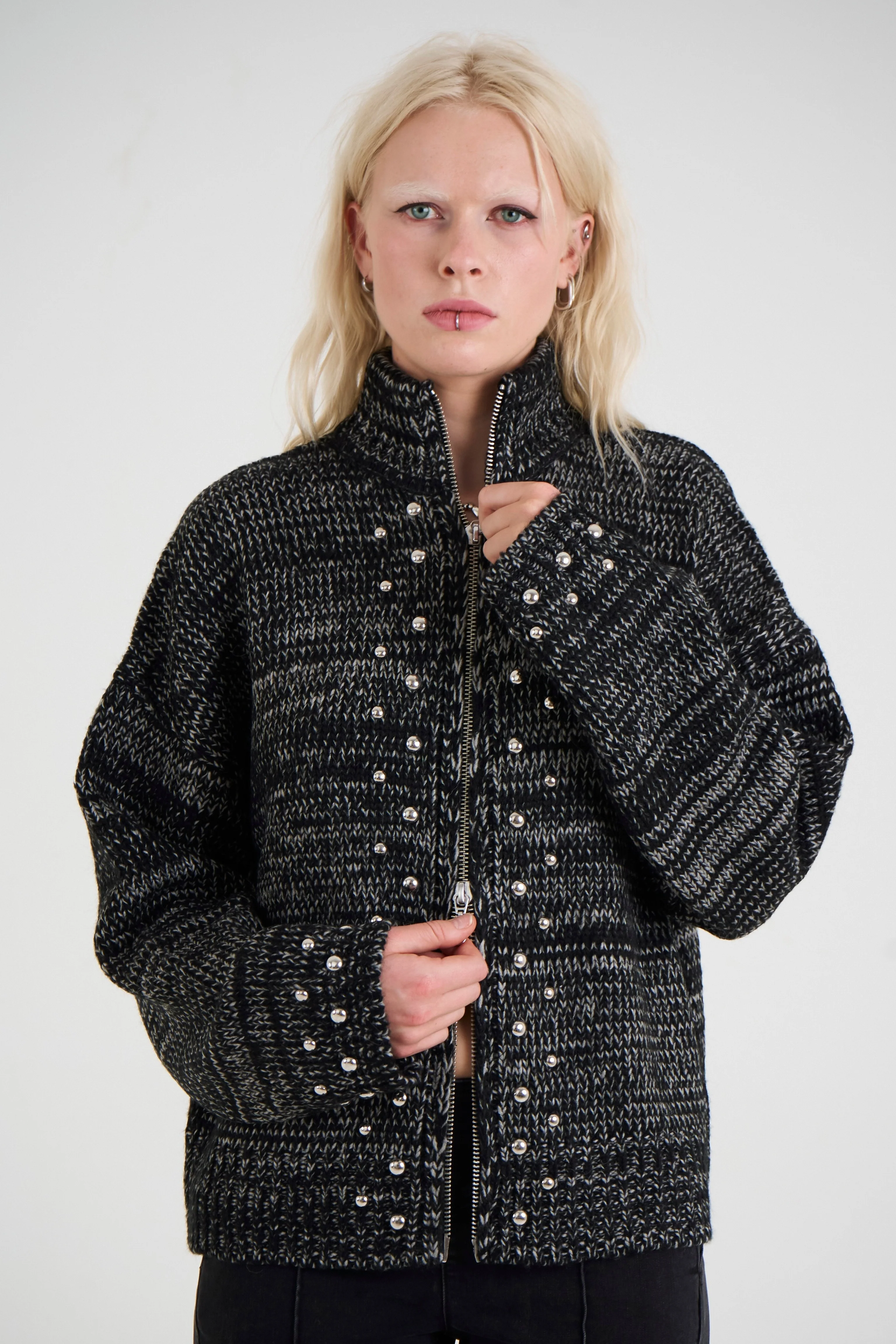 Exhibit Stud Zip Cardigan - Image 3