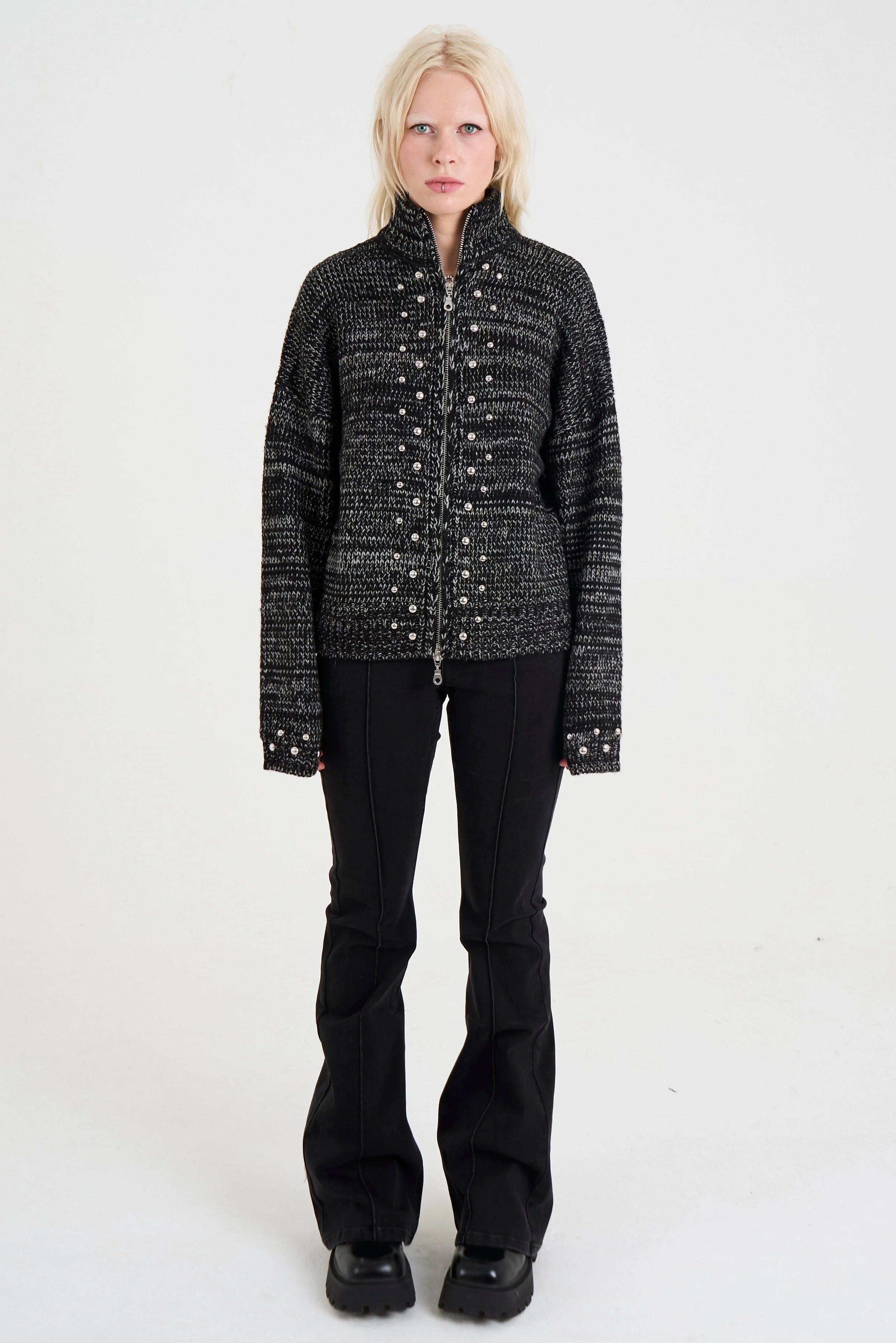 Exhibit Stud Zip Cardigan - Image 4