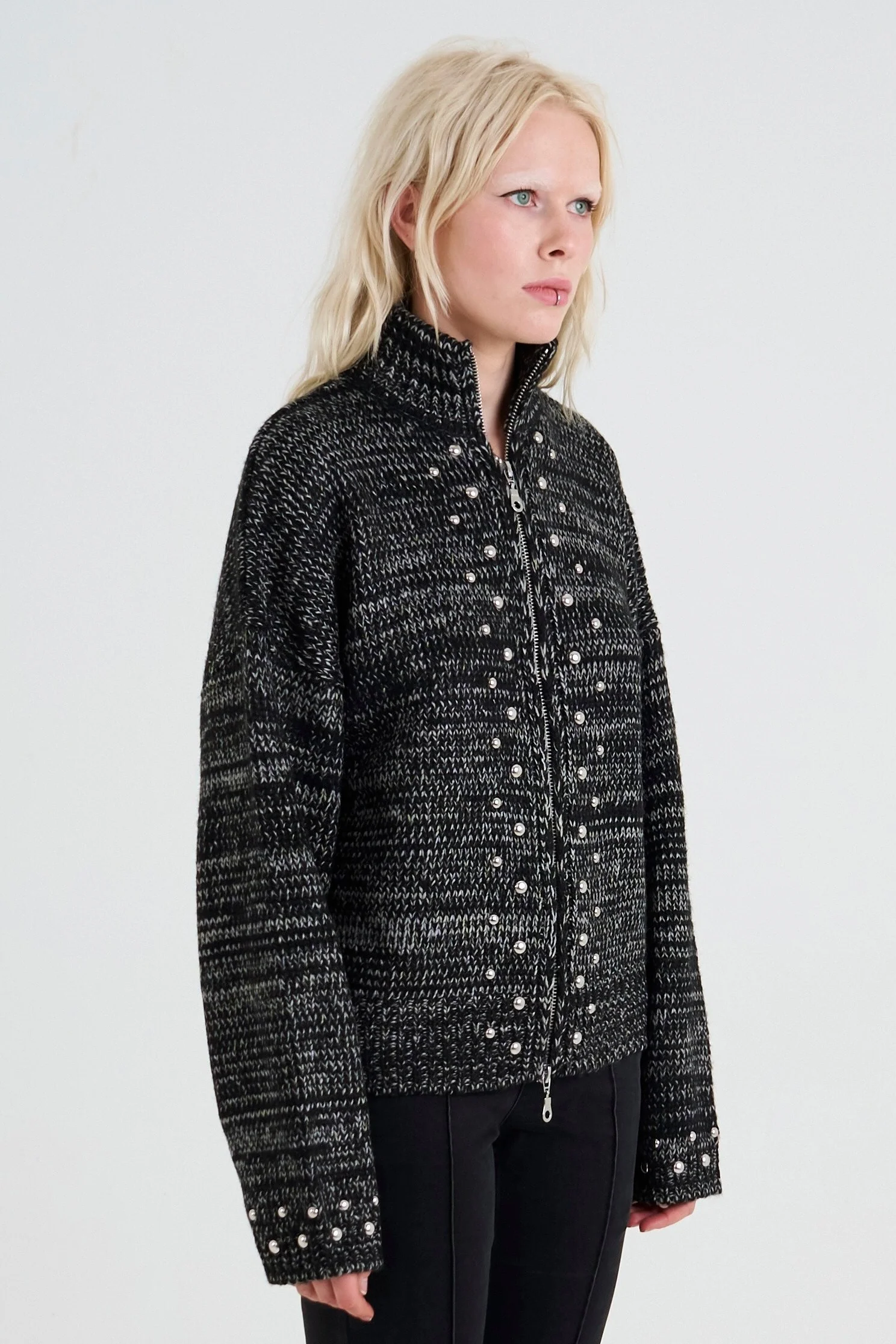 Exhibit Stud Zip Cardigan - Image 5