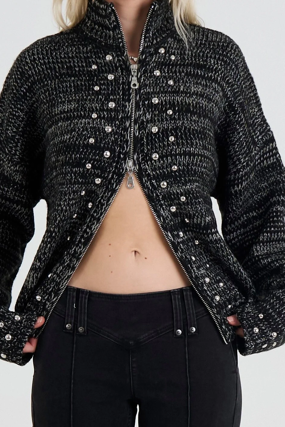 Exhibit Stud Zip Cardigan - Image 7