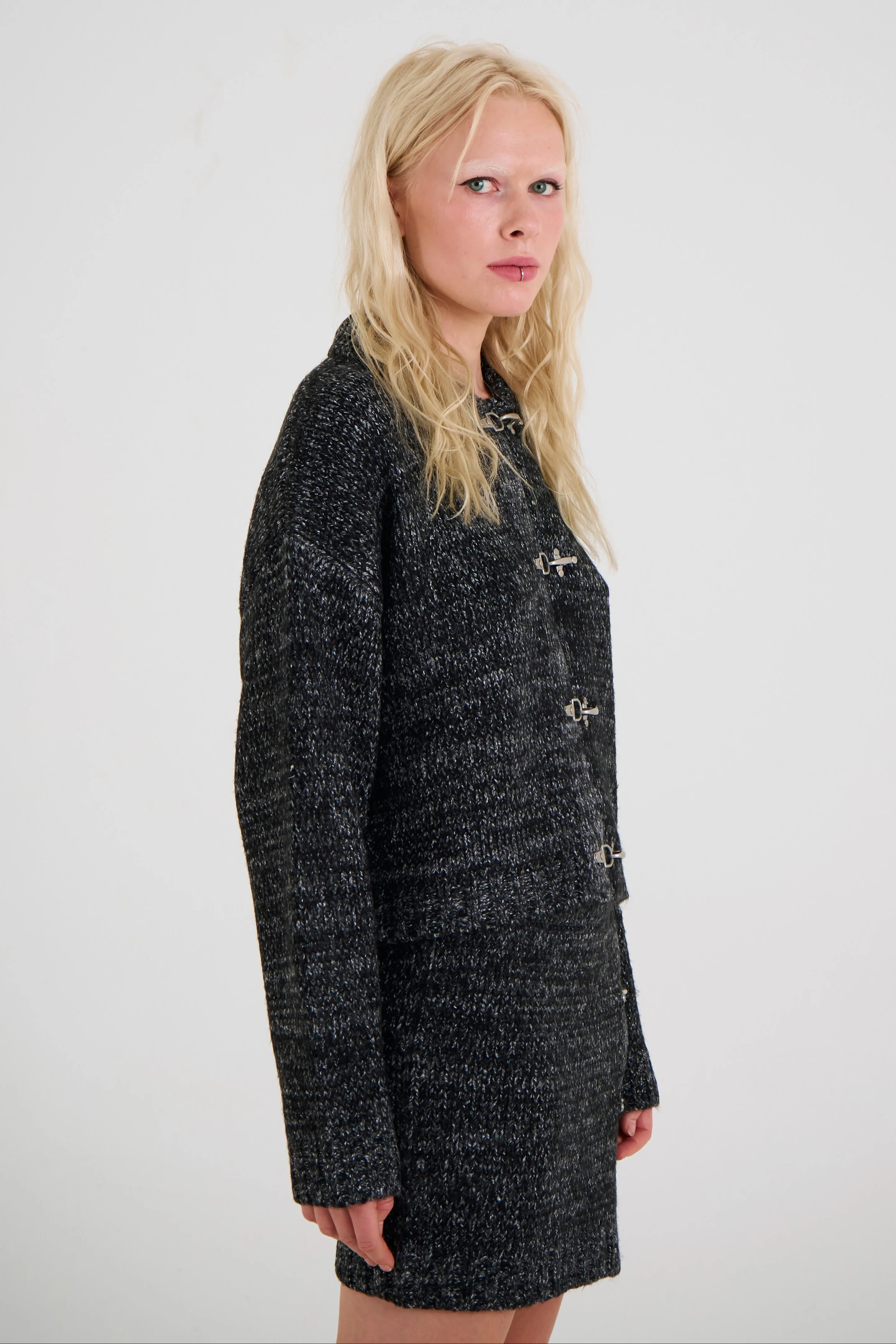 Granite Spacedye Buckle Cardigan - Image 4