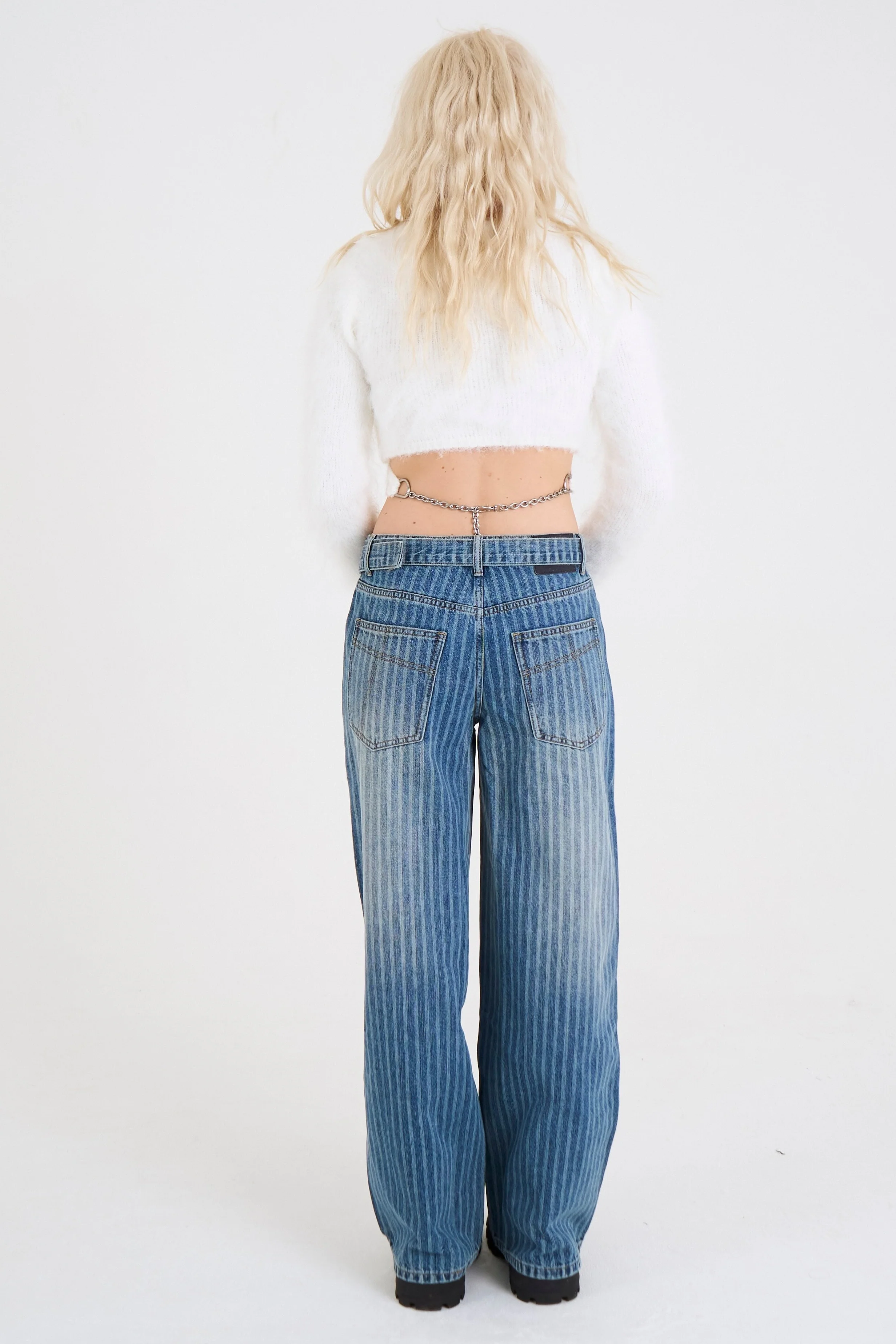 Mobster Dirty Wash Pinstripe Release Jeans - Image 5