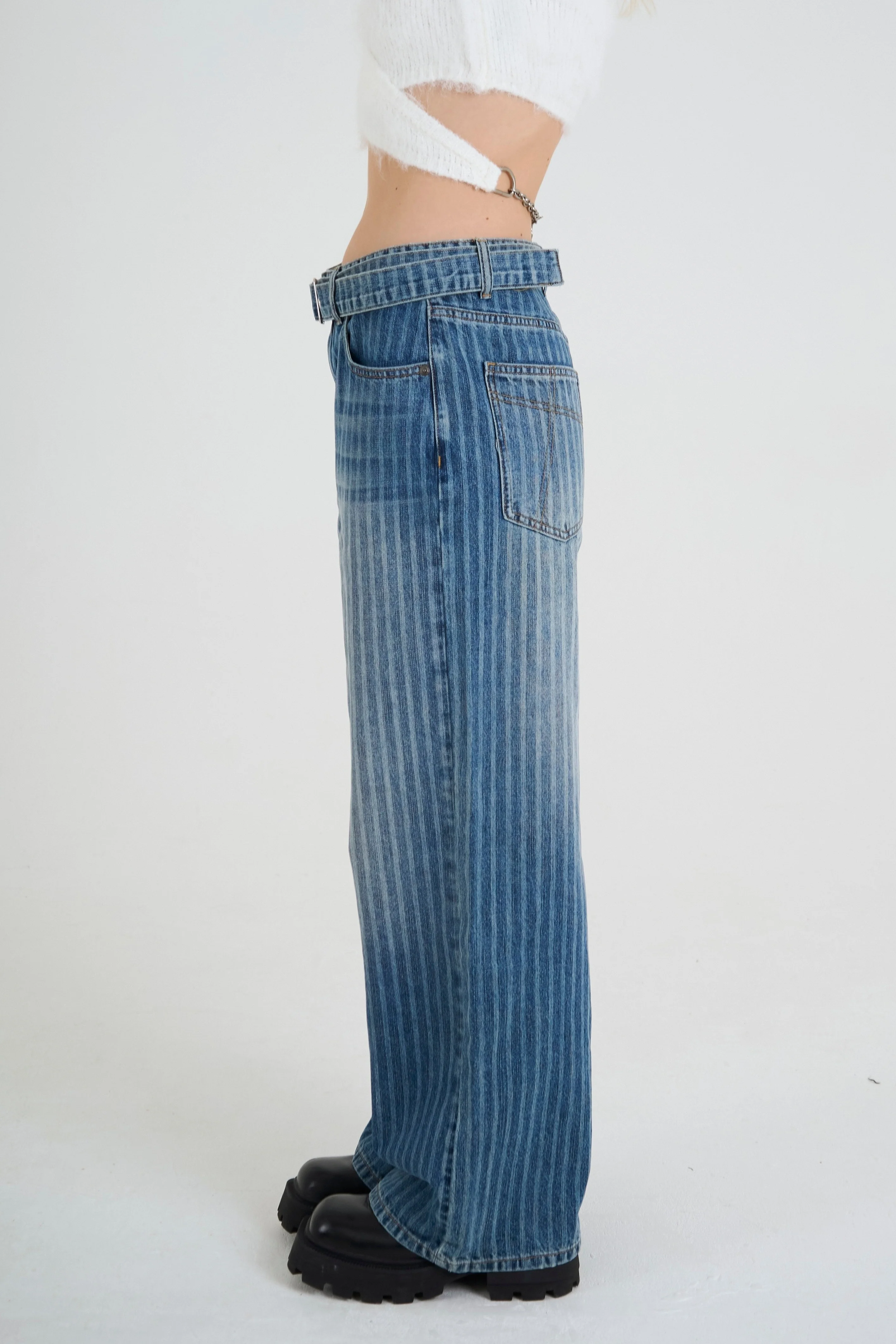 Mobster Dirty Wash Pinstripe Release Jeans - Image 6