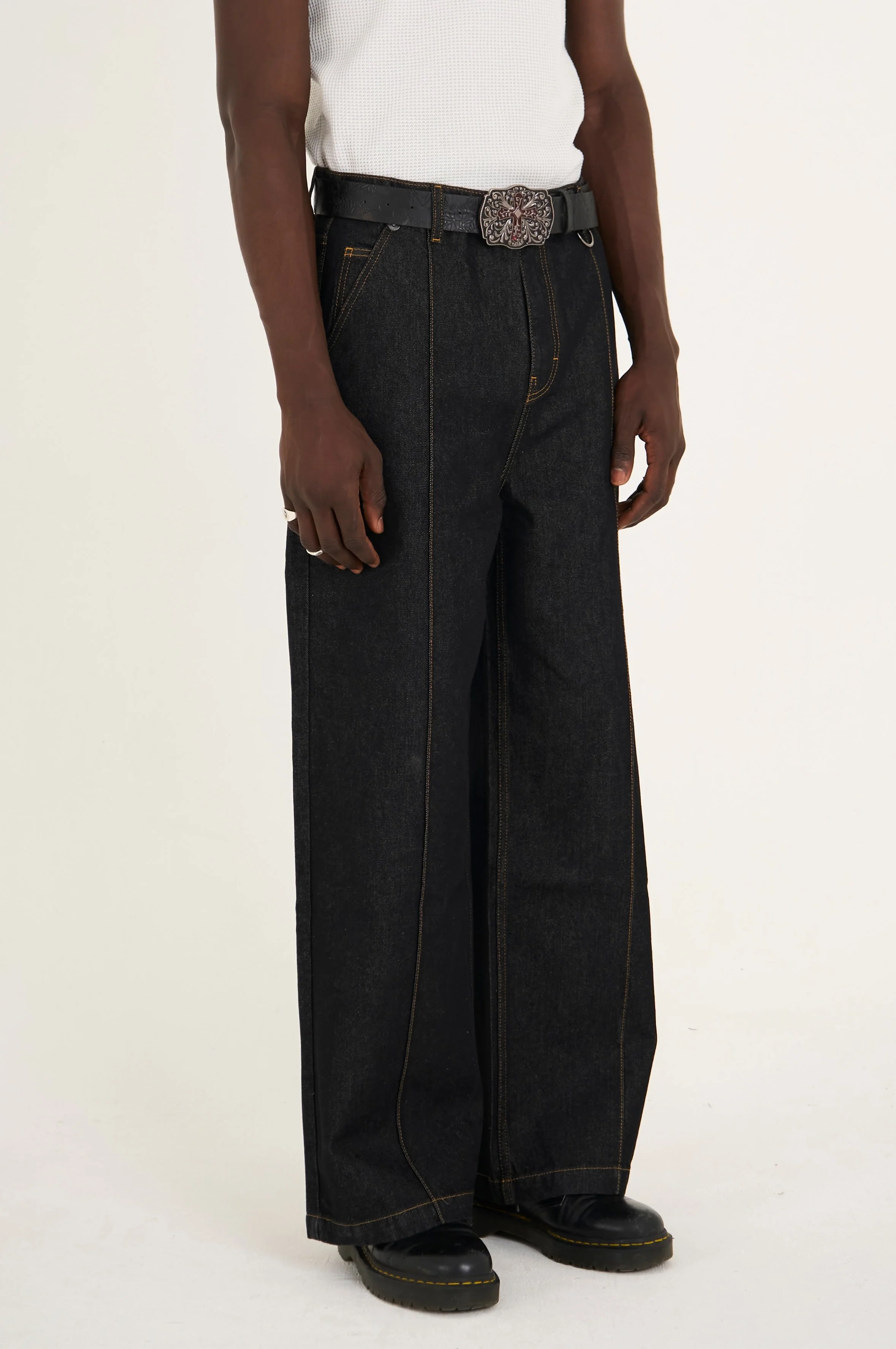 Outcast Pleated Wide Leg Jeans - Image 3