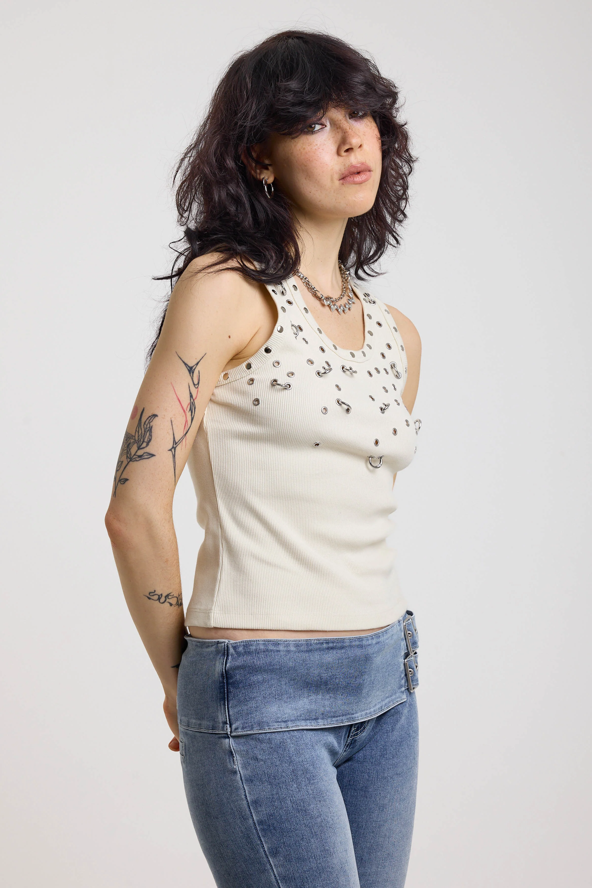 Scatter Piercing Eyelet Tank Top - Image 3