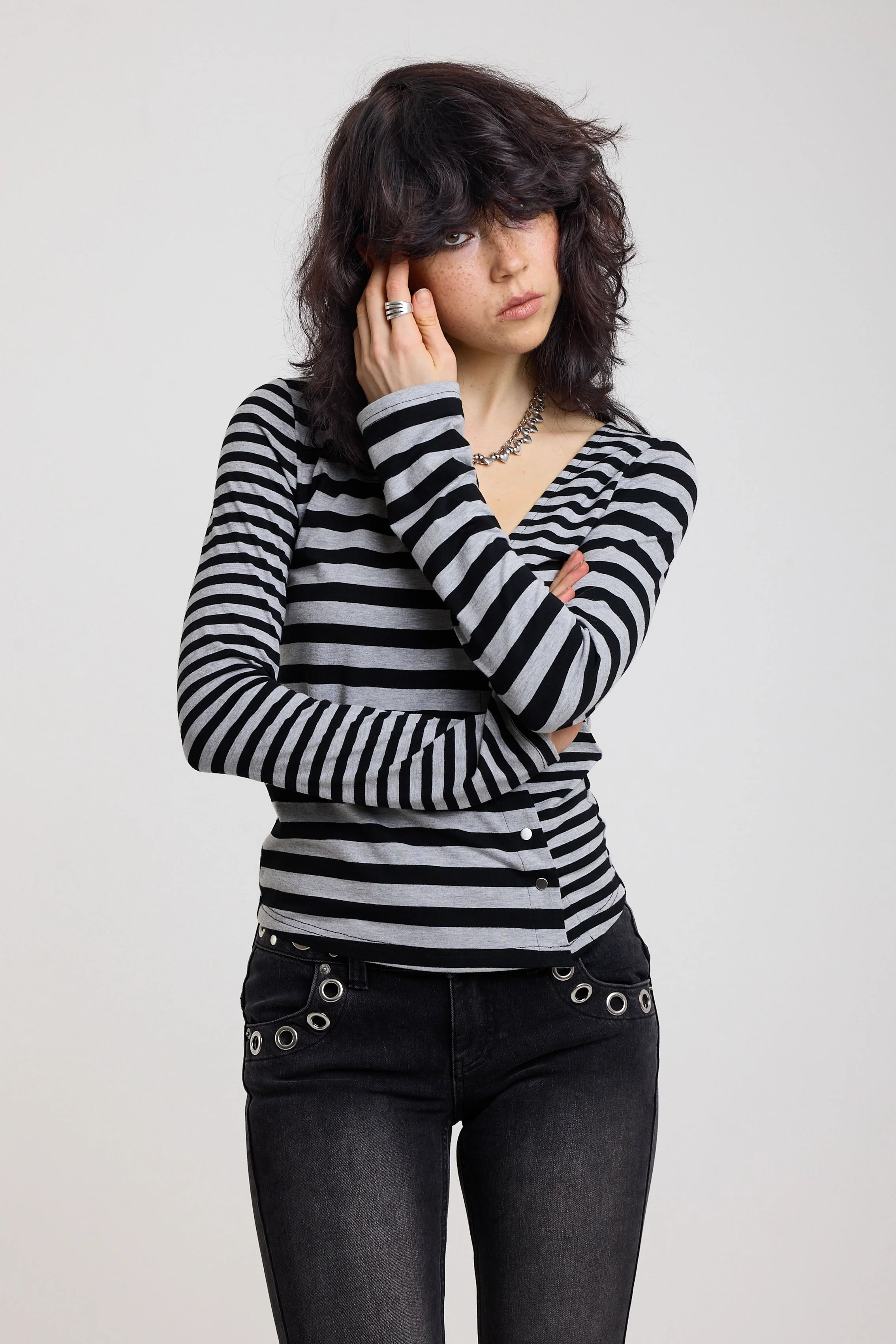 Tally Mixed Stripe Long Sleeve Top - Image 3