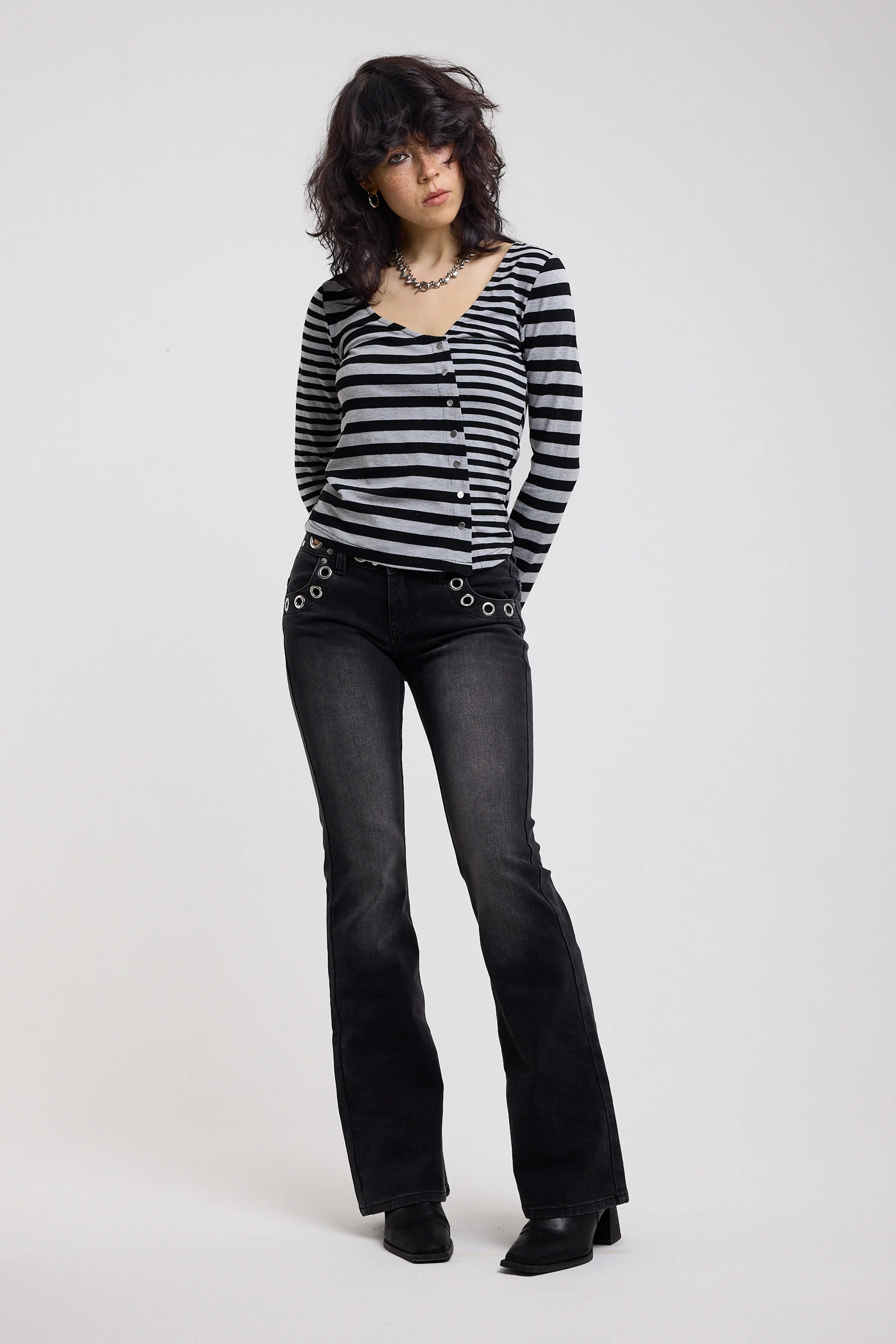 Tally Mixed Stripe Long Sleeve Top - Image 4
