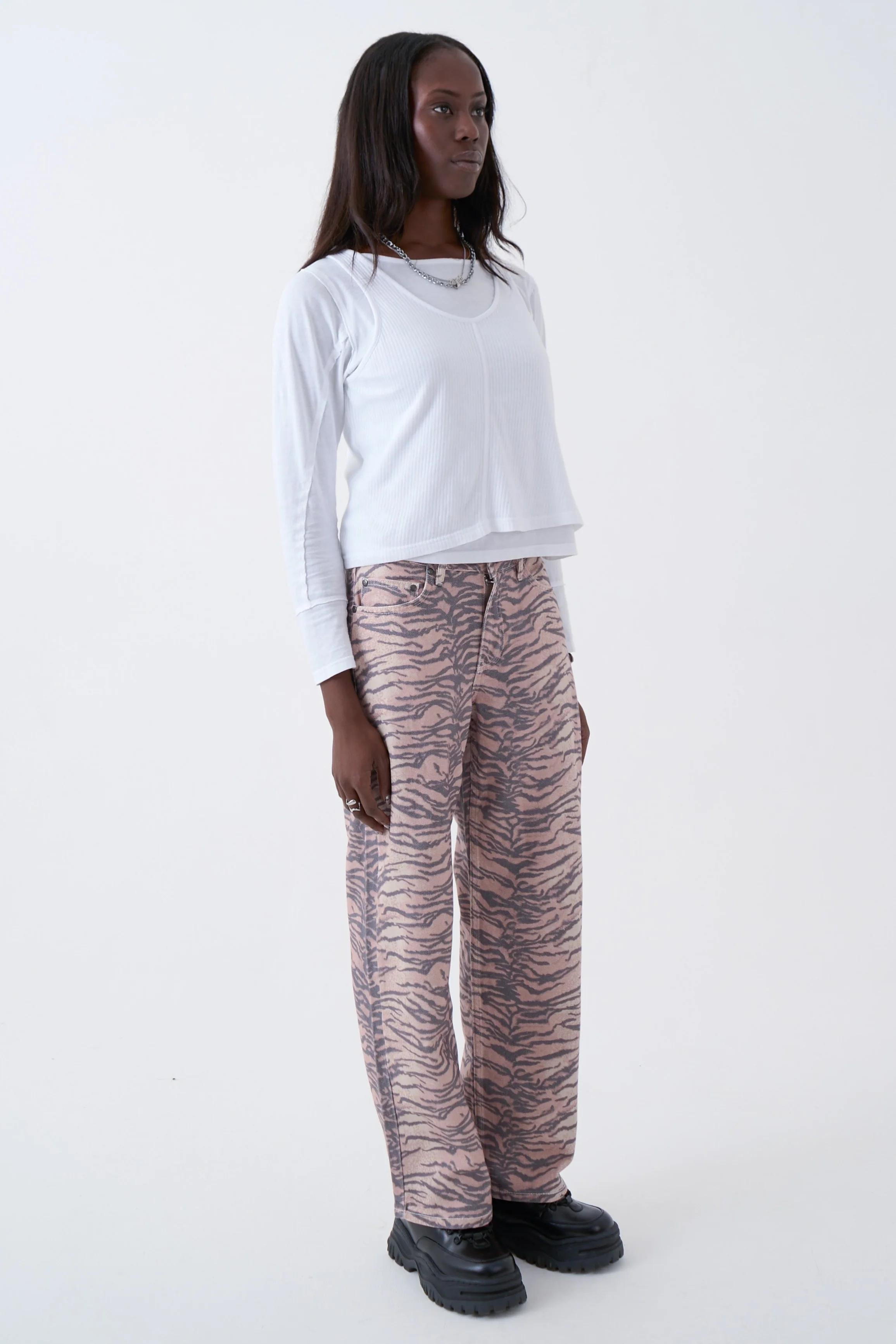 Tiger Print Dad Jeans - Image 3