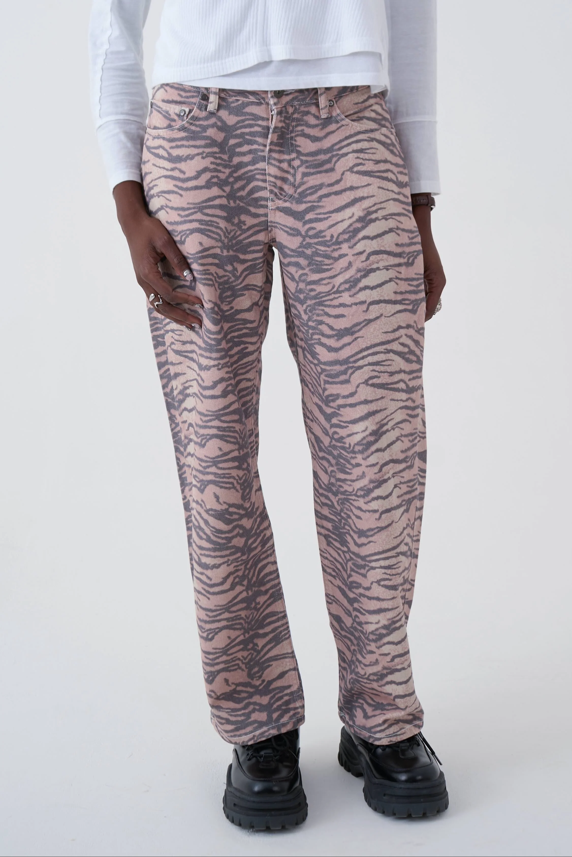 Tiger Print Dad Jeans - Image 5