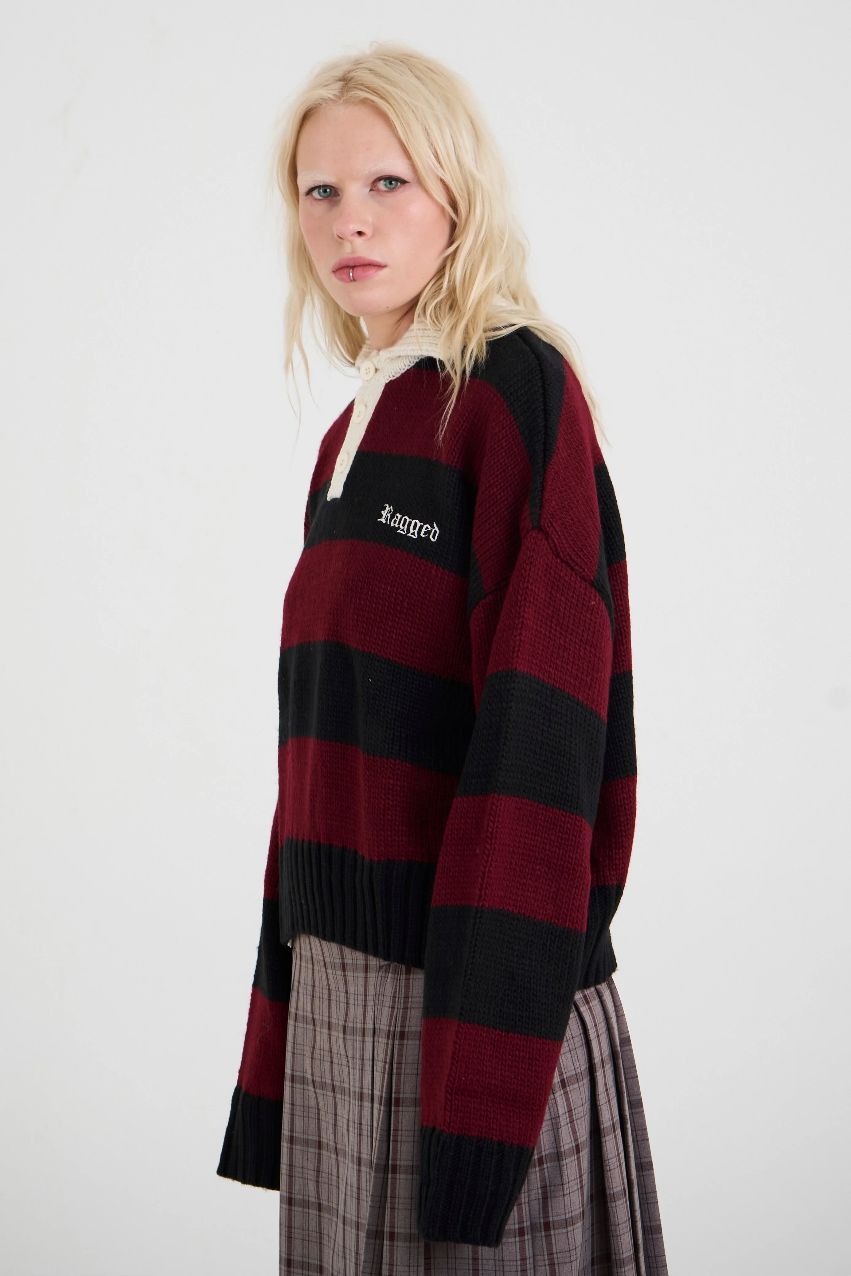 Trophy Stripe Skull Rugby Knit - Image 3