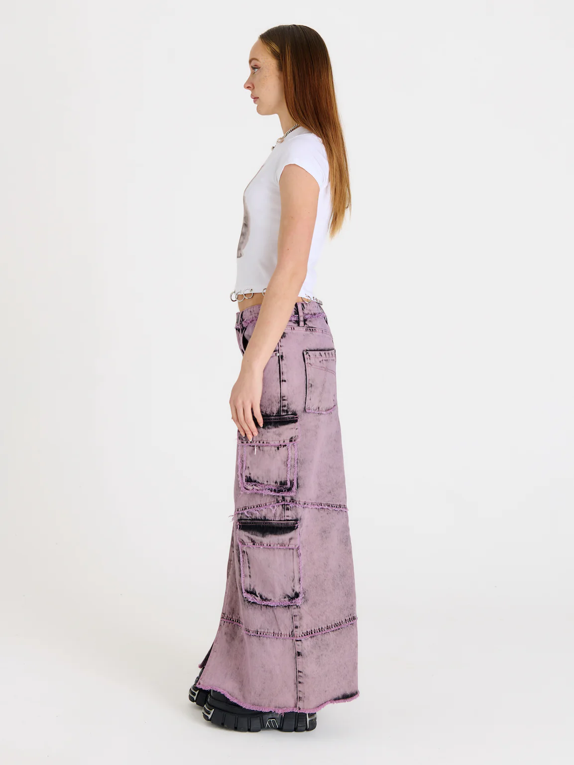 Vortex Denim Combat Maxi Skirt - Image 4